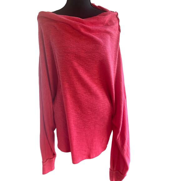 Free People We The Free Coral Cowlneck Sweater - EUC - XL - Picture 1 of 9